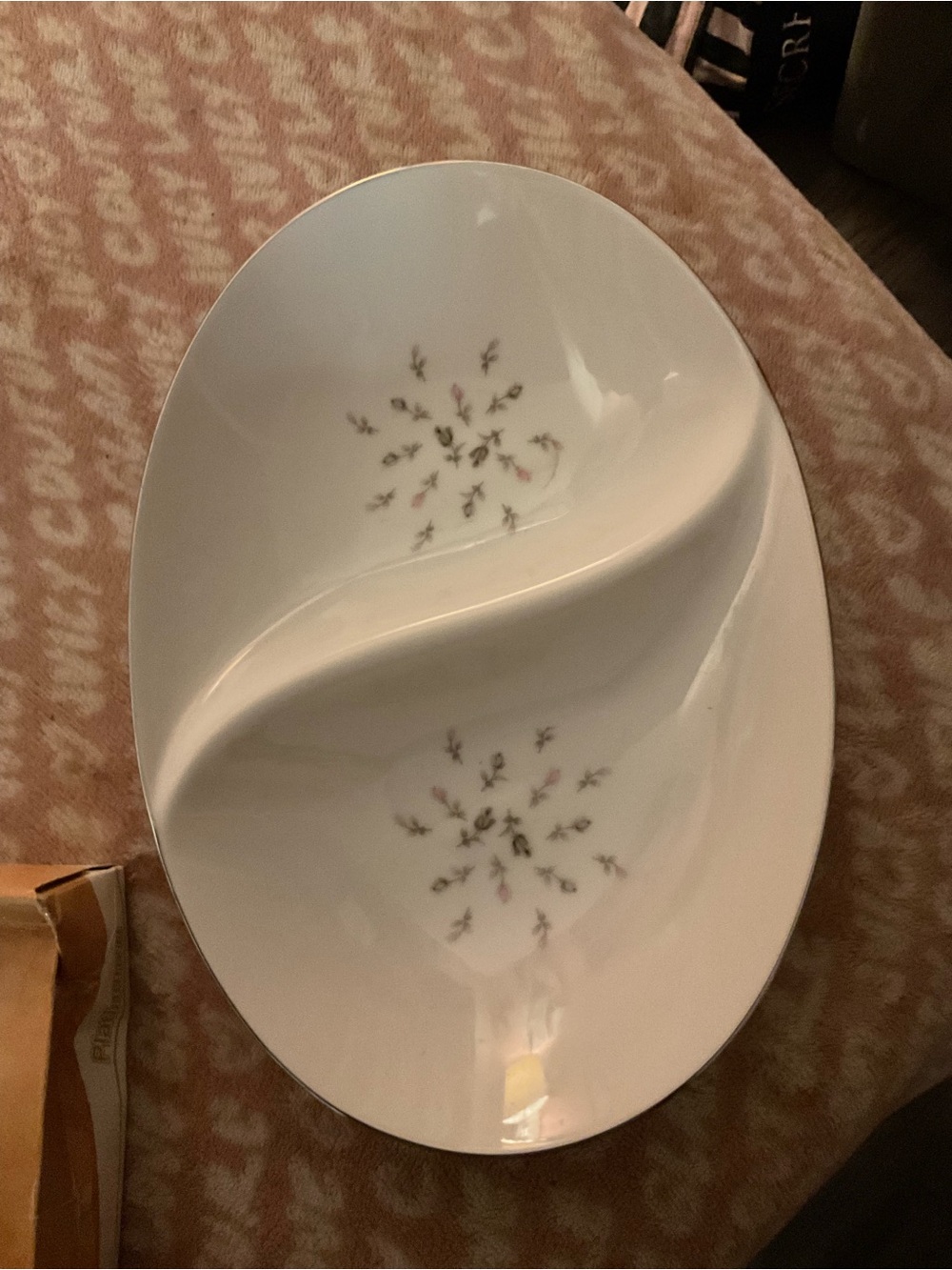 Petite Bouquet By Japan Divided Serving Dish Bowl Tiny Floral Design